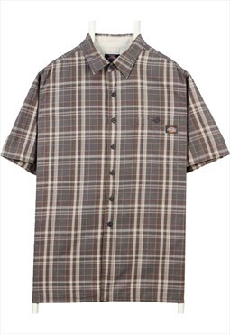 Vintage 90's Dickies Shirt Short Sleeve Button Up Grey