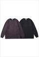 UTILITY SWEATSHIRT VELVET FEEL JUMPER GRUNGE GORPCORE TOP 