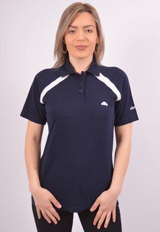 VINTAGE ELLESSE POLO SHIRT NAVY BLUE
