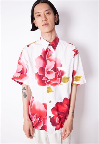 VINTAGE 90S FLORAL BUTTON-UP SHIRT ID:4165