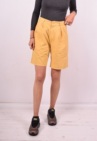BENETTON WOMENS VINTAGE SHORTS W28 YELLOW 90'S