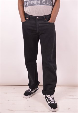 LEVI'S 501 MENS VINTAGE JEANS W34 L32 BLACK 90S