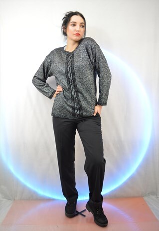 VINTAGE SOVIET SHINY GREY SWEATSHIRT