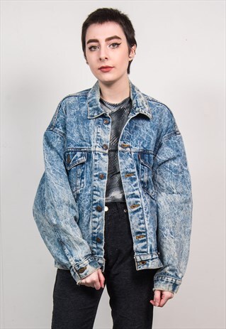 VINTAGE 90'S LEVI'S BLUE ACID WASH DENIM JACKET