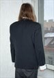 VINTAGE BLACK DOUBLE BREASTED WOOL MARIO BARUTTI BLAZER 