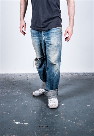 VINTAGE BLUE LEVI'S 501 PAINT JEANS