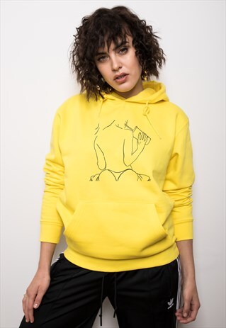 OVERSIZE YELLOW HOODIE "NO SHAME"