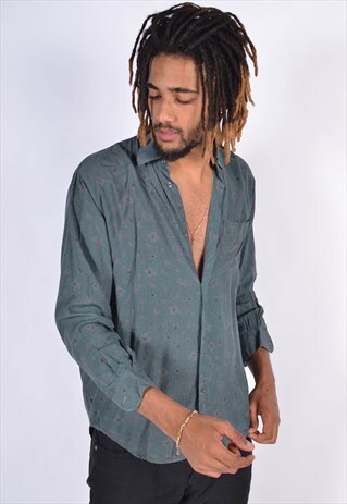 VINTAGE JAZZY ABSTRACT CRAZY PATTERNED SHIRT