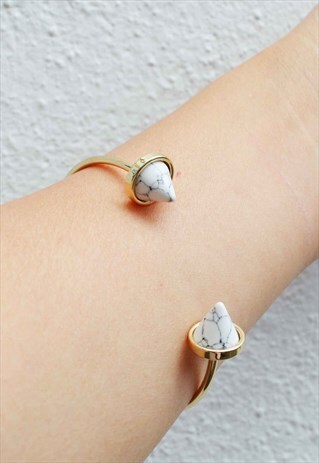 MARBLE STONE OPEN BANGLE