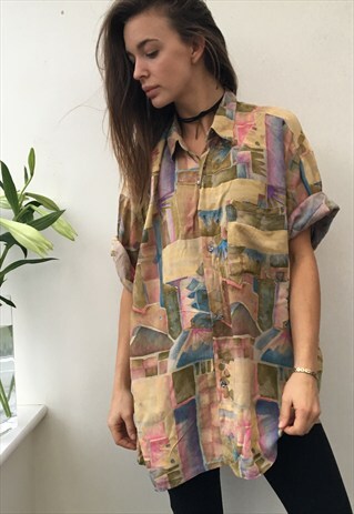 CRAZY PATTERN OVERSIZED RETRO VINTAGE UNISEX FESTIVAL SHIRT