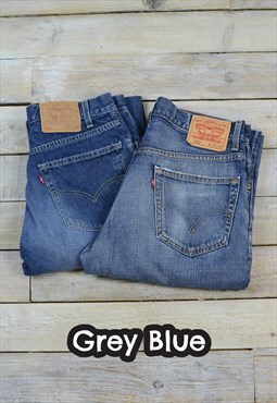 Vintage Levis 505 Straight Leg Jeans Grey Blue GRADE B