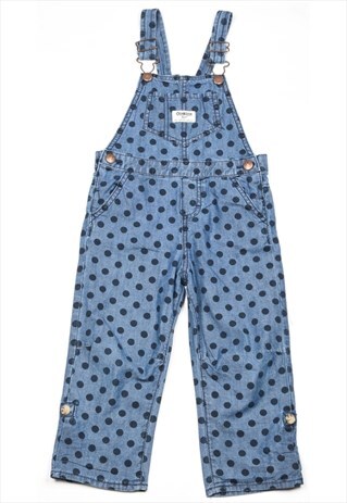 VINTAGE OSH KOSH B'GOSH BLUE & BLACK DUNGAREES - 4 YEARS