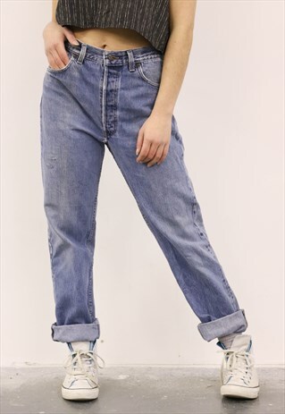 LEVI'S VINTAGE BLUE RIPPED 501 MOM JEANS