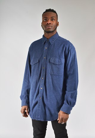 VINTAGE ST JOHNS BAY DARK BLUE THICK SHIRT