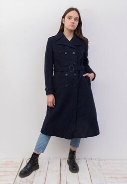 Loden Frey Women's M L Wool Trench Overcoat Coat Jacket