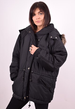 FILA WOMENS VINTAGE JACKET XL BLACK 90S