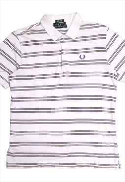 Y2K Fred Perry Striped Polo Shirt Made In Italy Size medium 