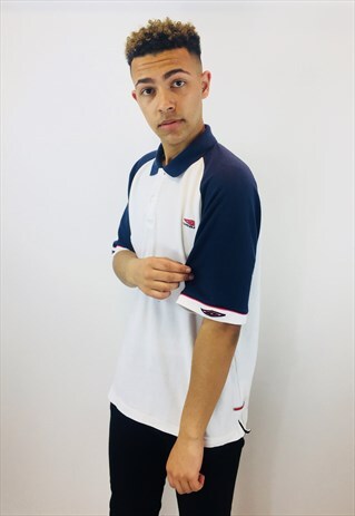 VINTAGE UMBRO PRO EMBROIDERED POLO SHIRT