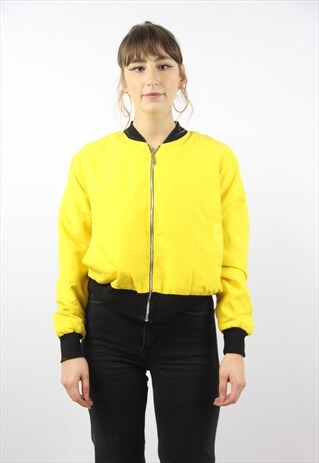 VINTAGE YELLOW BOMBER 90S JACKET
