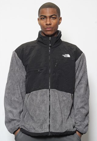 VINTAGE THE NORTH FACE DENALI FLEECE BLACK AND GREY