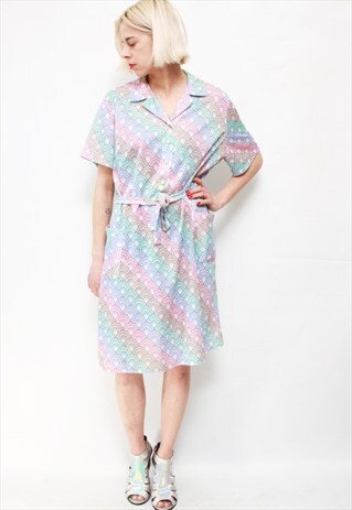 VINTAGE 60' BEAUTIFUL AMAZING MIDI COLORFUL DRESS