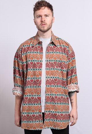 VINTAGE AZTEC PATTERNED SHIRT
