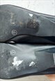 VINTAGE Y2K FAKE LEATHER BLACK POINTY TOE SLIDES, UK 7