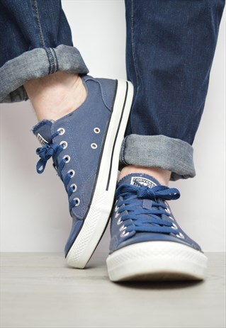 VINTAGE 90S CONVERSE NAVY DENIM OX SHOES SNEAKERS PREPPY