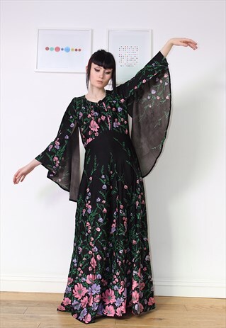 70S BOHEMIAN FLUID DRESS