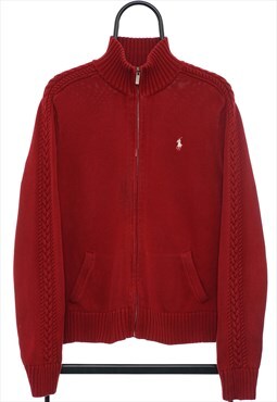 Vintage Polo Ralph Lauren Sports Red Knitted Jumper Womens