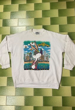 Vintage 90s Movie World Warner Bros Bugs Bunny Sweatshirt
