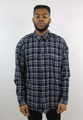 VINTAGE 90'S NAVY FLANNEL SHIRT