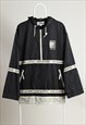 Vintage Hugo Valentino Windbreaker Shell Hoodied Jacket Blac