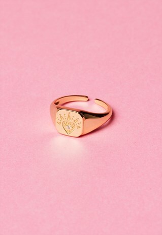 YOU MAKE MY HEART SIGNET RING
