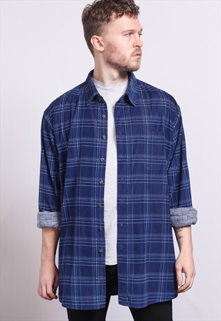 VINTAGE CORDUROY CORD SHIRT OVERSIZED