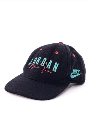 Vintage NIKE JORDAN Cap Basseball Hat 90s Black 