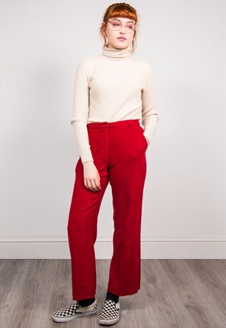 VINTAGE 90'S RED STRAIGHT LEG TROUSERS