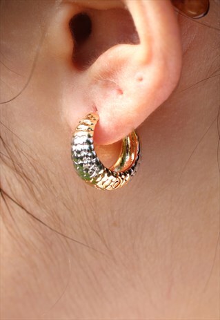 VINTAGE TEXTURED MINI HOOPS MULTI COLOUR