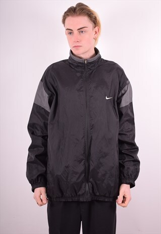 NIKE MENS VINTAGE RAIN JACKET XXL BLACK 90S