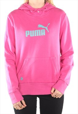 Puma -  Pink Printed Spellout Hoodie - XLarge