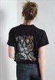 VINTAGE Y2K TIGER GRAPHIC T-SHIRT BLACK