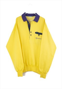 Vintage Sergio Taccini Polo Sweatshirt in Yellow L