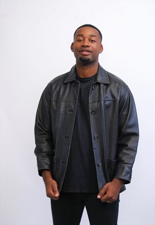 VINTAGE 80S MID LENGTH LEATHER JACKET
