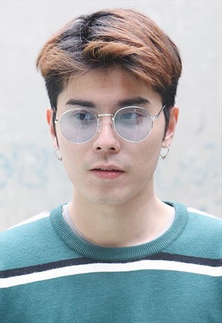 BLUE LENS METAL SUNGLASSES