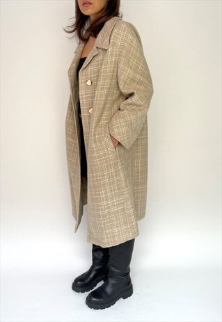 Vintage Neutral Wool Coat