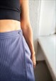 VINTAGE 80'S MINI BLUE PIN STRIPE WRAP SKIRT