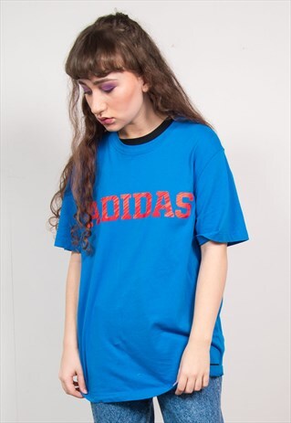 ADIDAS VINTAGE 90'S BLUE T-SHIRT
