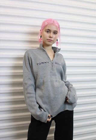 RARE SPELLOUT 1/4 ZIP JUMPER SWEATSHIRT