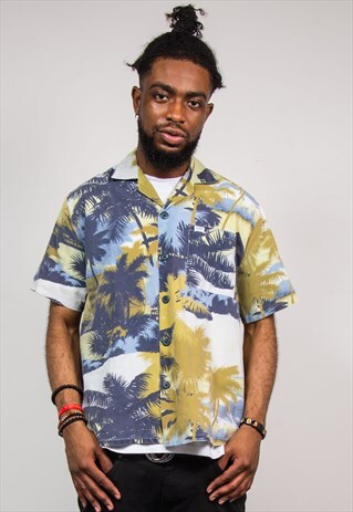 VINTAGE 90'S HAWAIIAN LEAF PATTERN SHIRT