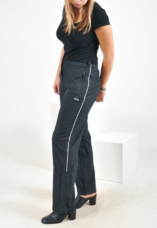 VINTAGE ADIDAS SHELL JOGGERS IN BLACK